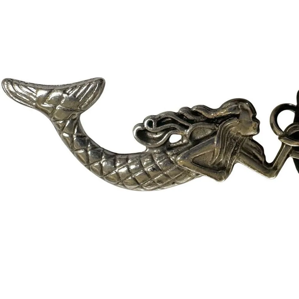 Authentic pearl mermaid charm bracelet on cord - Image 6