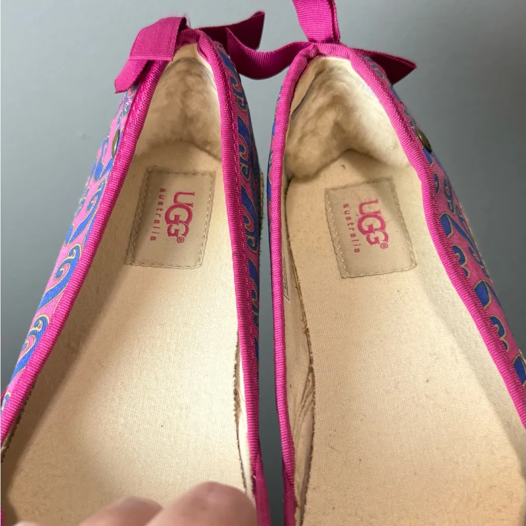 UGG Women's Tassy Marrakech Espadrille Printed Slip On Canvas Shoe Pink Size 7.5 - Image 3