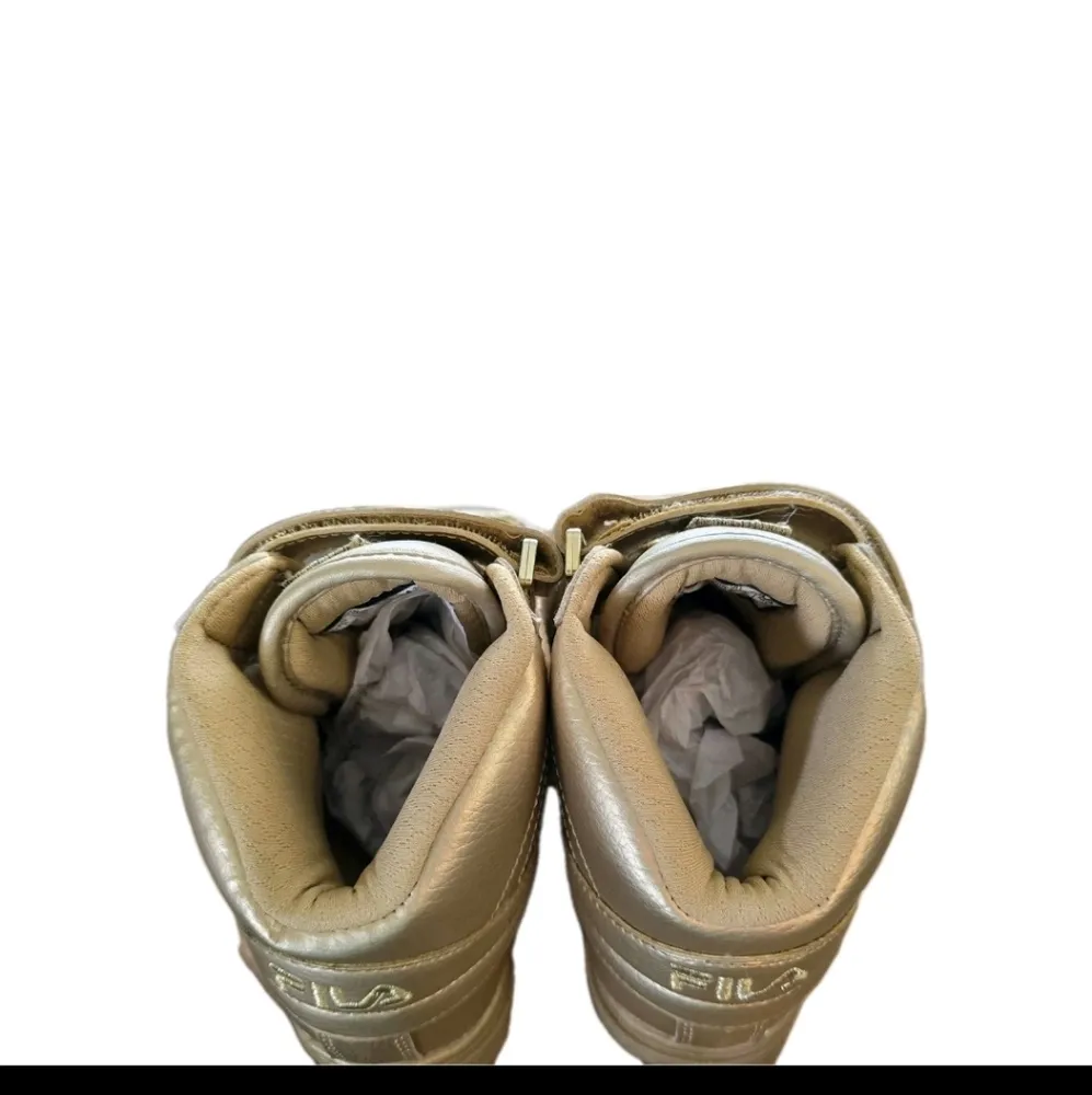 Womens Fila Vulc 13 MP Mid Plus Metallic Gold Sneaker Shoes 5CM00102-700 Size 6 - Image 5