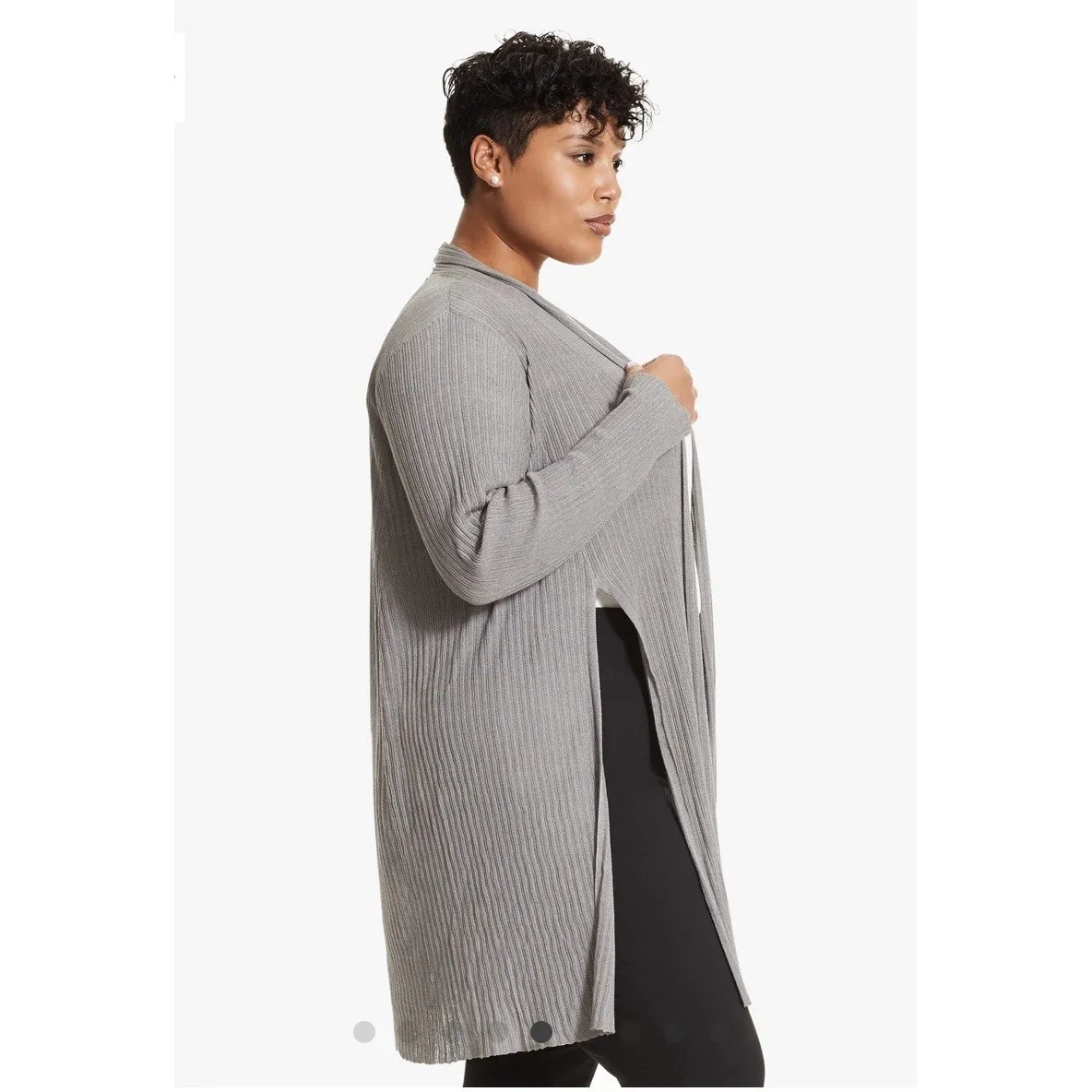 M.M Lafleur The Graham Kimono Cardigan Women +1 / XL Silver Minimalist Normcore - Image 4