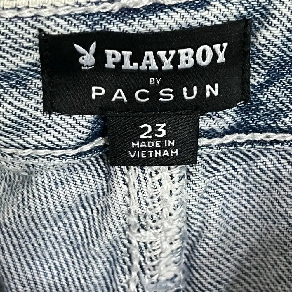 Women’s Juniors Playboy by Pacsun Denim Cutoff Shorts With Bunny Print Size 23‎ - Image 8