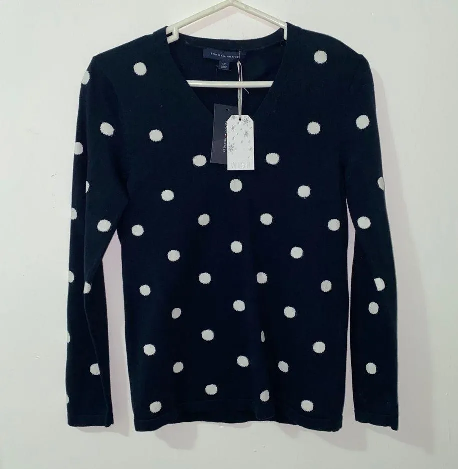 Navy blue Tommy Hilfiger women Polka dot sweater - Image 2