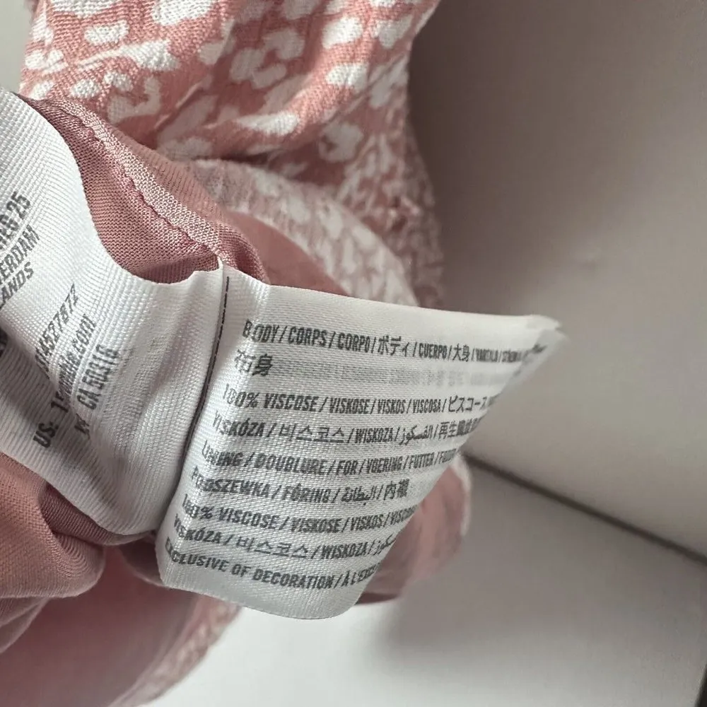 Abercrombie & Fitch Dress Womens Ditsy Leopard Mini Pink Y2K 90s Size XS - Image 5