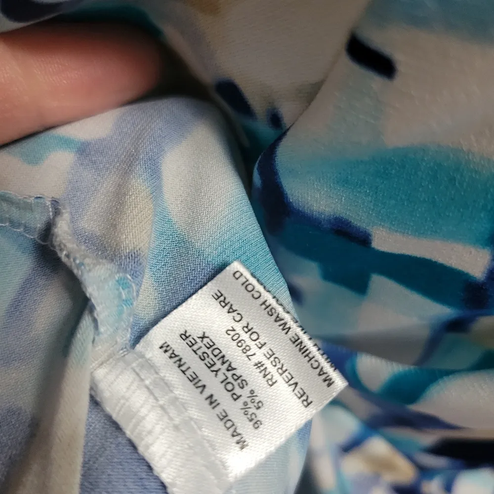 Toni Morgan blue abstract knit blouse size mp - Image 7