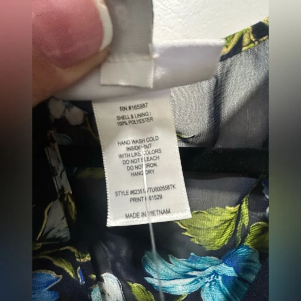 Kate & Lily Floral Chiffon Long Sleeve Maxi Dress blue long thick shear Size 8 - Image 5