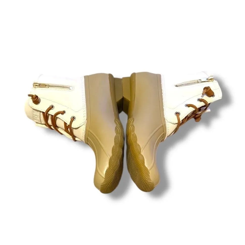 Sperry Duck Boots Women's Size 9 Beige Lace Up Waterproof Rain Outdoor Shoes - Image 3