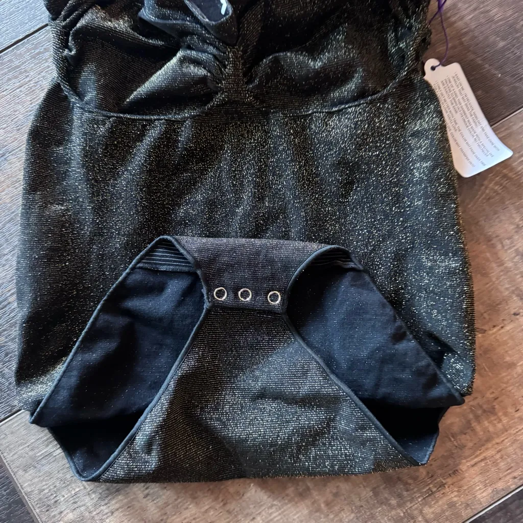 Yitty Black Shimmer Snap Bodysuit 1X/2X NWT Adjustable Straps - Image 4