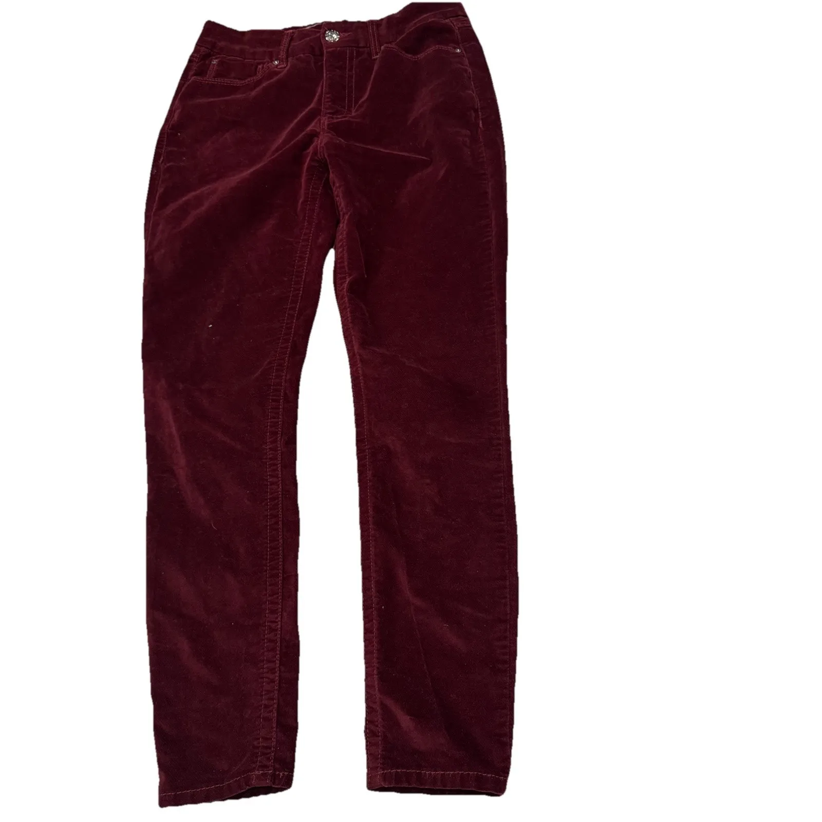 Seven 7 Pants TummyLess High Rise Skinny Red Velvet Cotton Blend Wome's Sz.8 - Image 4