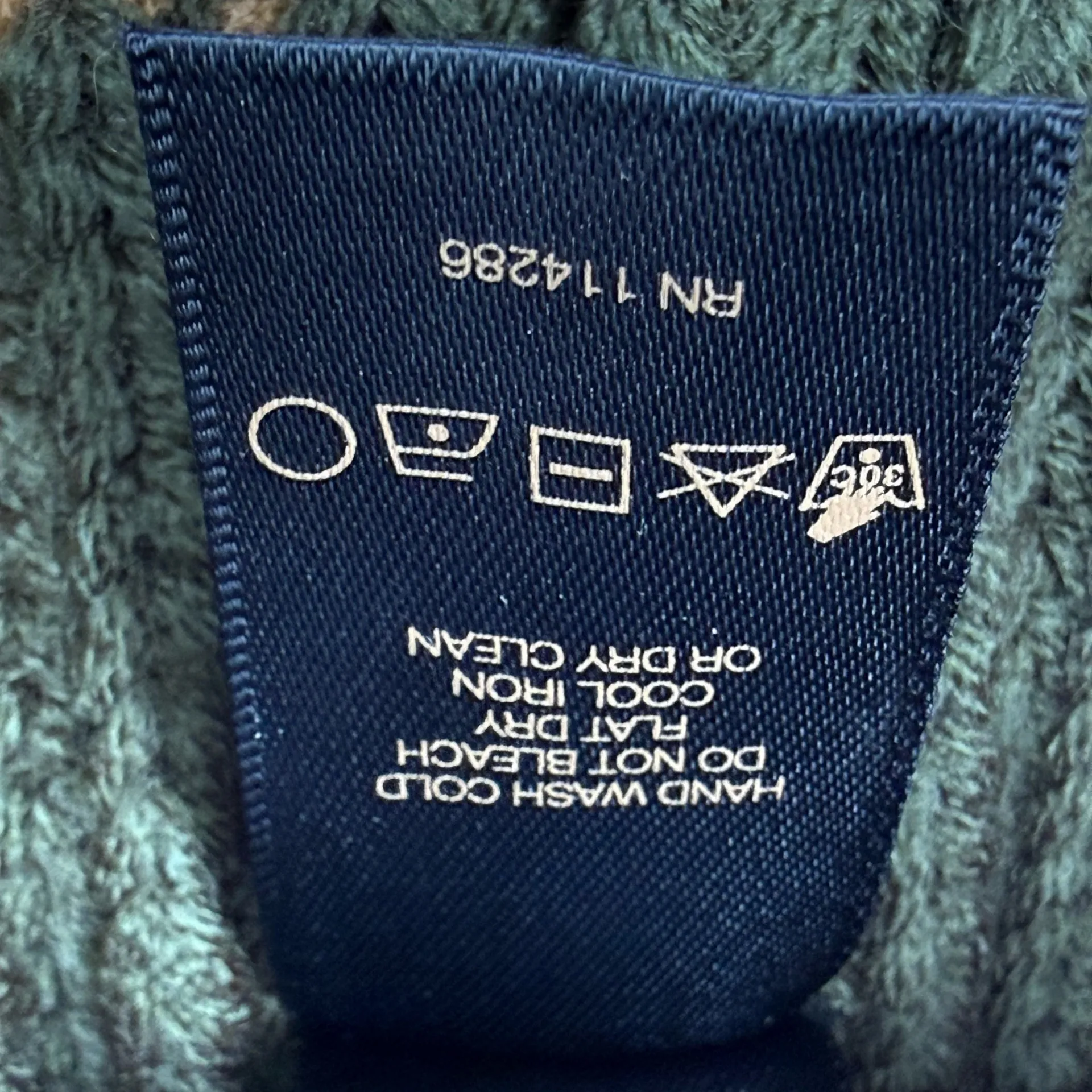 Frye Knit Hat Color Block Knitted Beanie Fatigue Green Tan White One Size - Image 6