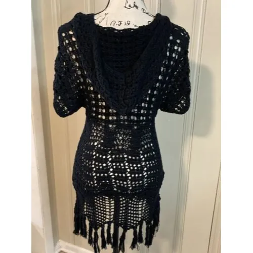 Hollister Women’s knitted beach cover/Top hoodie EUC XS - Image 8