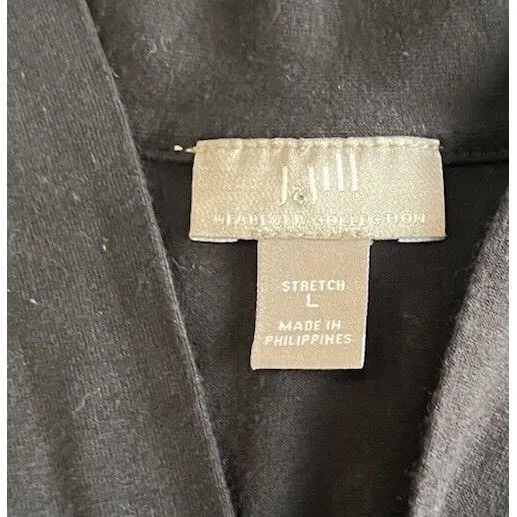 J. Jill JJILL knit blouse tunic women's Size Large black soft comfortable trendy - Image 3