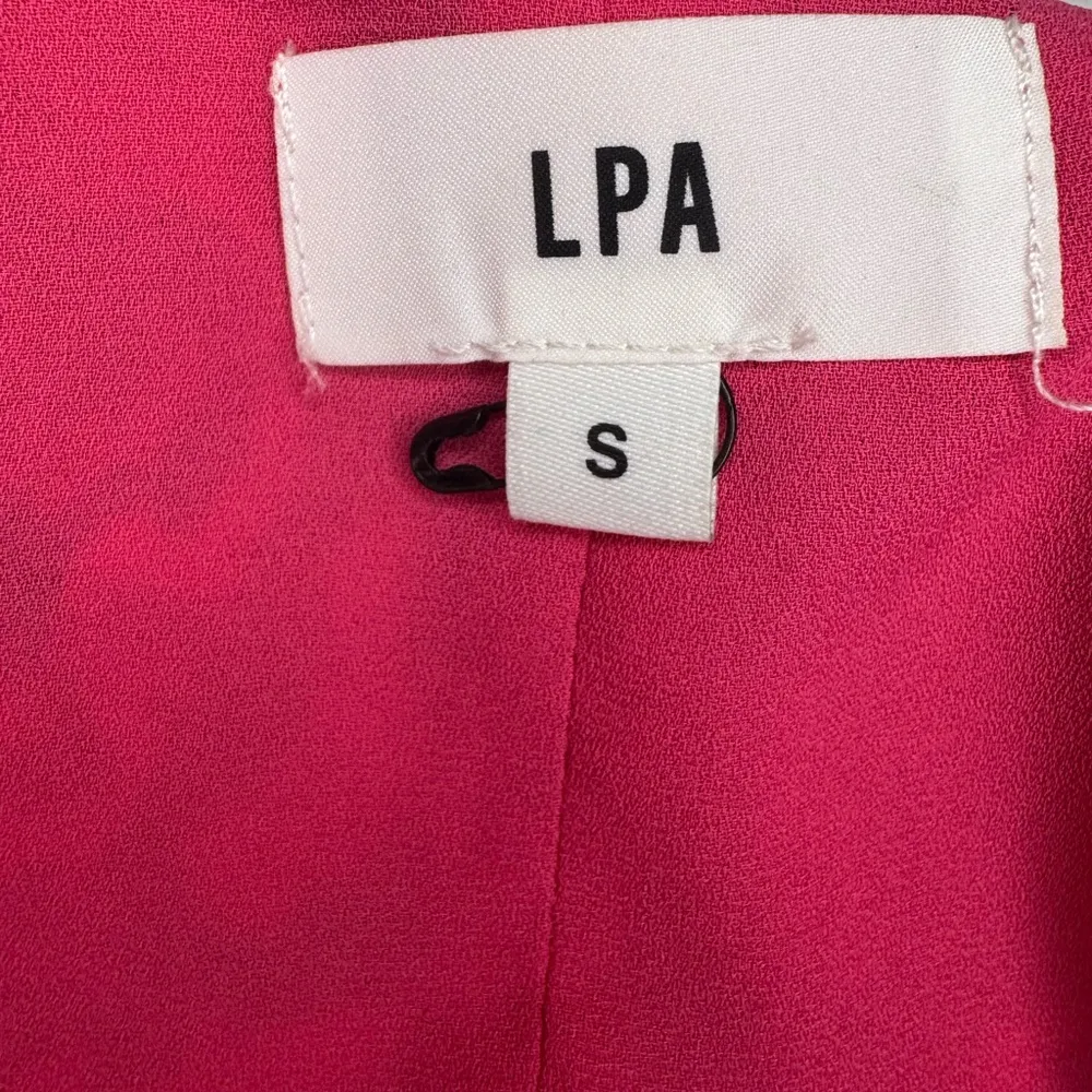 LPA Araceli Floral Puff Sleeve Wrap Mini Dress In Pink Size SMALL. B40 - Image 11