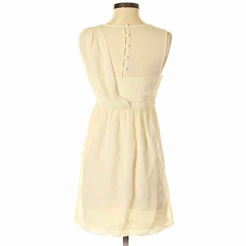 Tibi cream one shoulder silk draped‎ dress size 2 - Image 2
