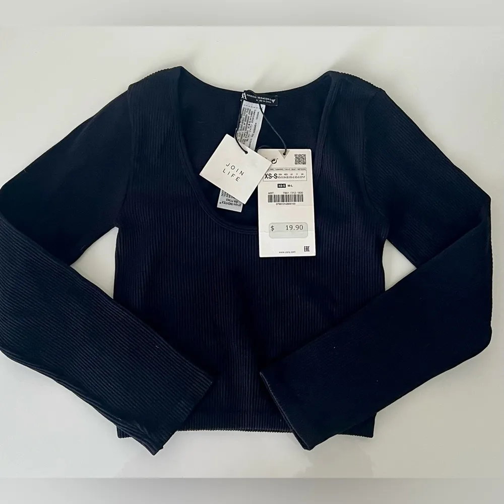 NWT Zara Ribbed LIMITLESS CONTOUR COLLECTION TOP 7901/312/800 Size XS-S Black - Image 2
