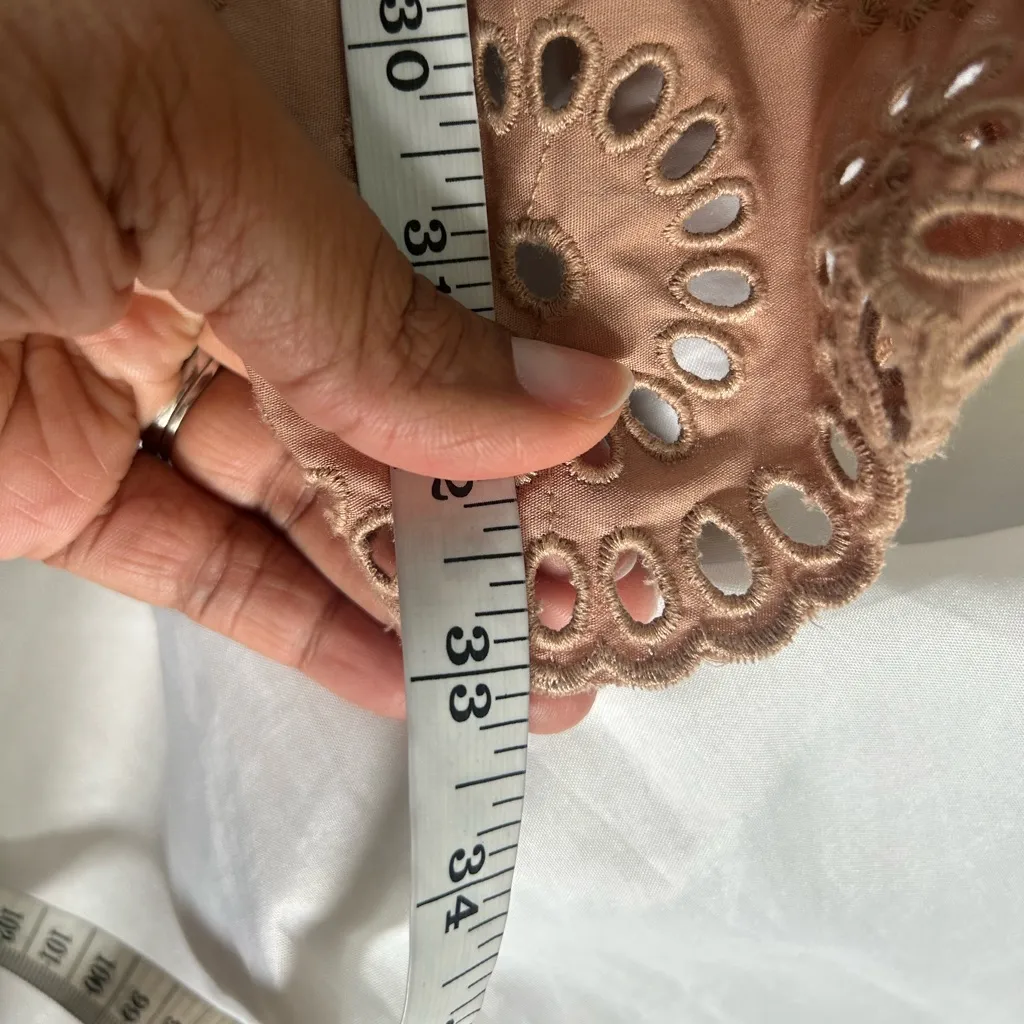 Abercrombie & Fitch | Emerson poplin puff sleeve embroidered eyelet hem dress - Image 15