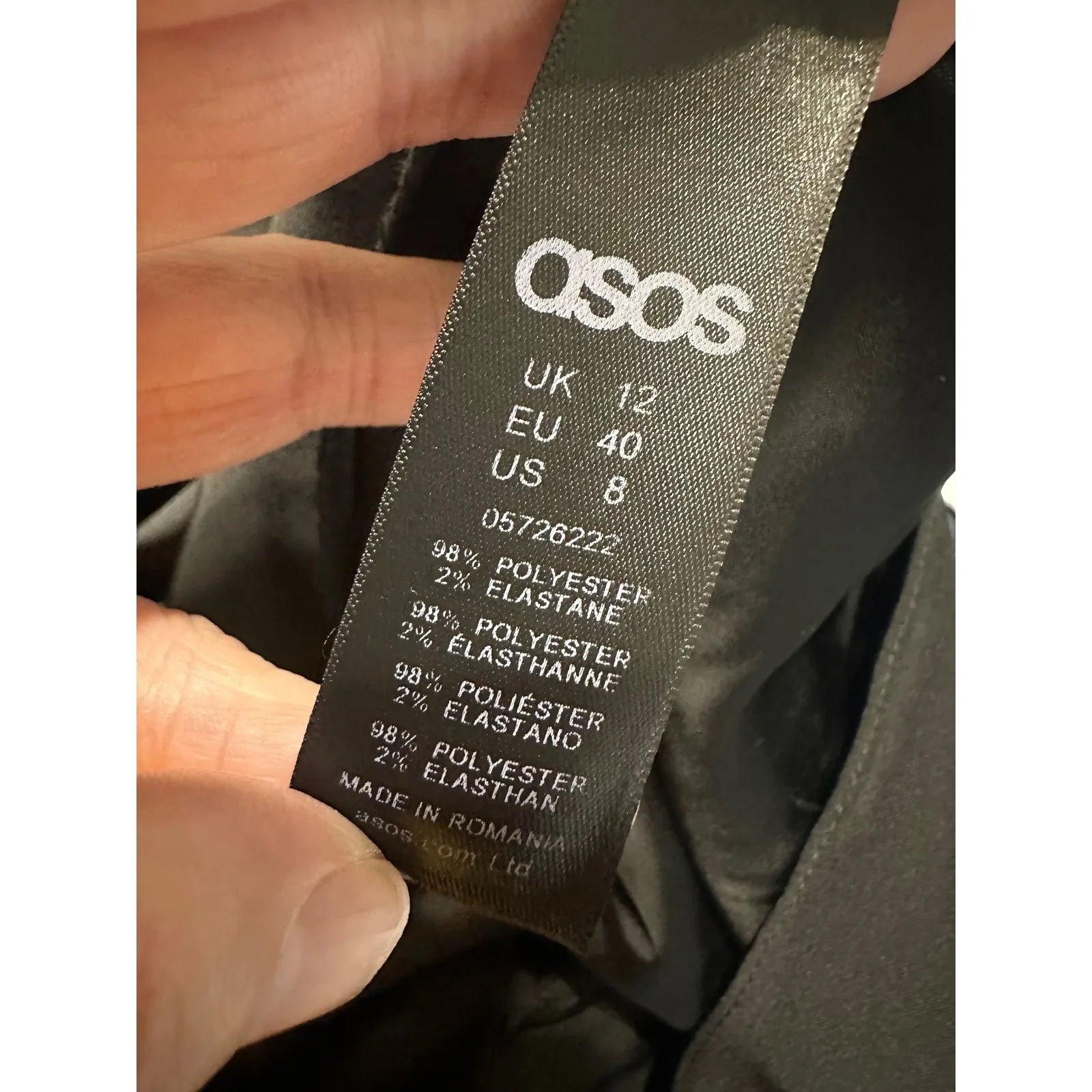 ASOS‎ Black Spaghetti Strap V Neck Midi Slip Dress Women's Size 8 - Image 6