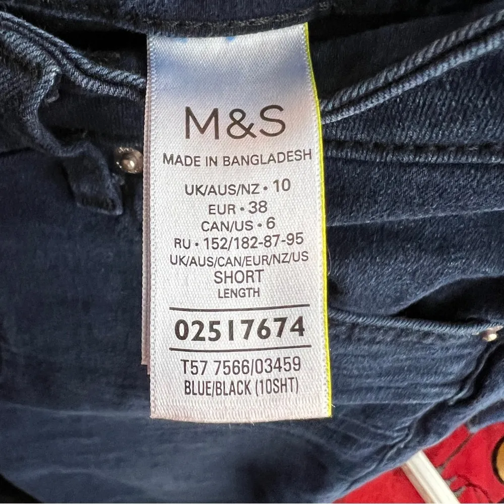 Marks & Spencer The Sienna Straight Size 10 Short Dark Blue Wash Jeans w… - Image 7