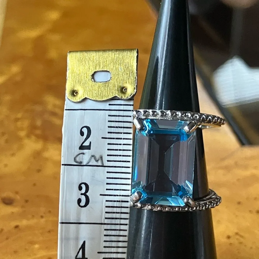 Sky Blue Topaz Sterling Silver Ring Size 5.75 - Image 6