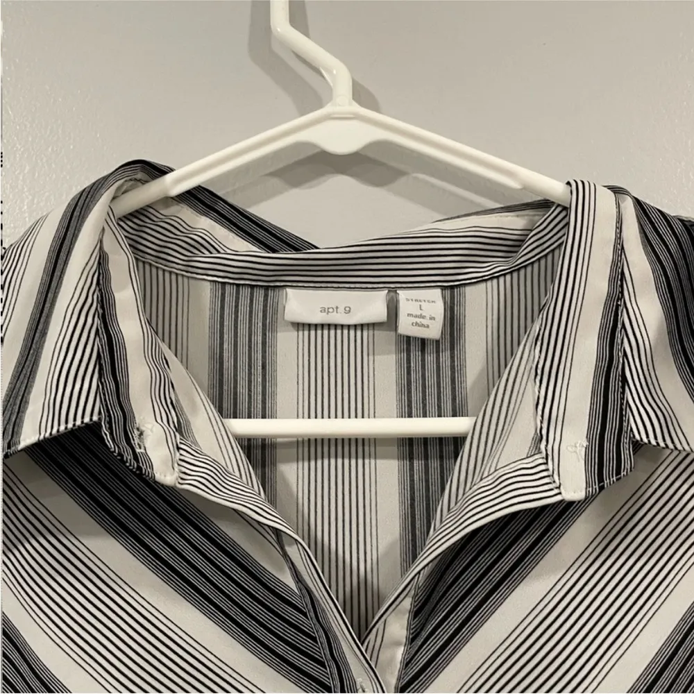 Apt 9 Striped Button Down Shirt Large L - Image 3