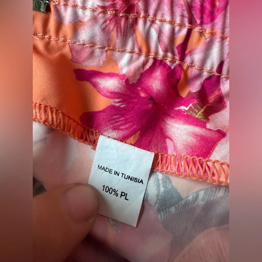 Miss Bikini Luxe Pink Orange Floral Swim Shorts Medium - Image 5