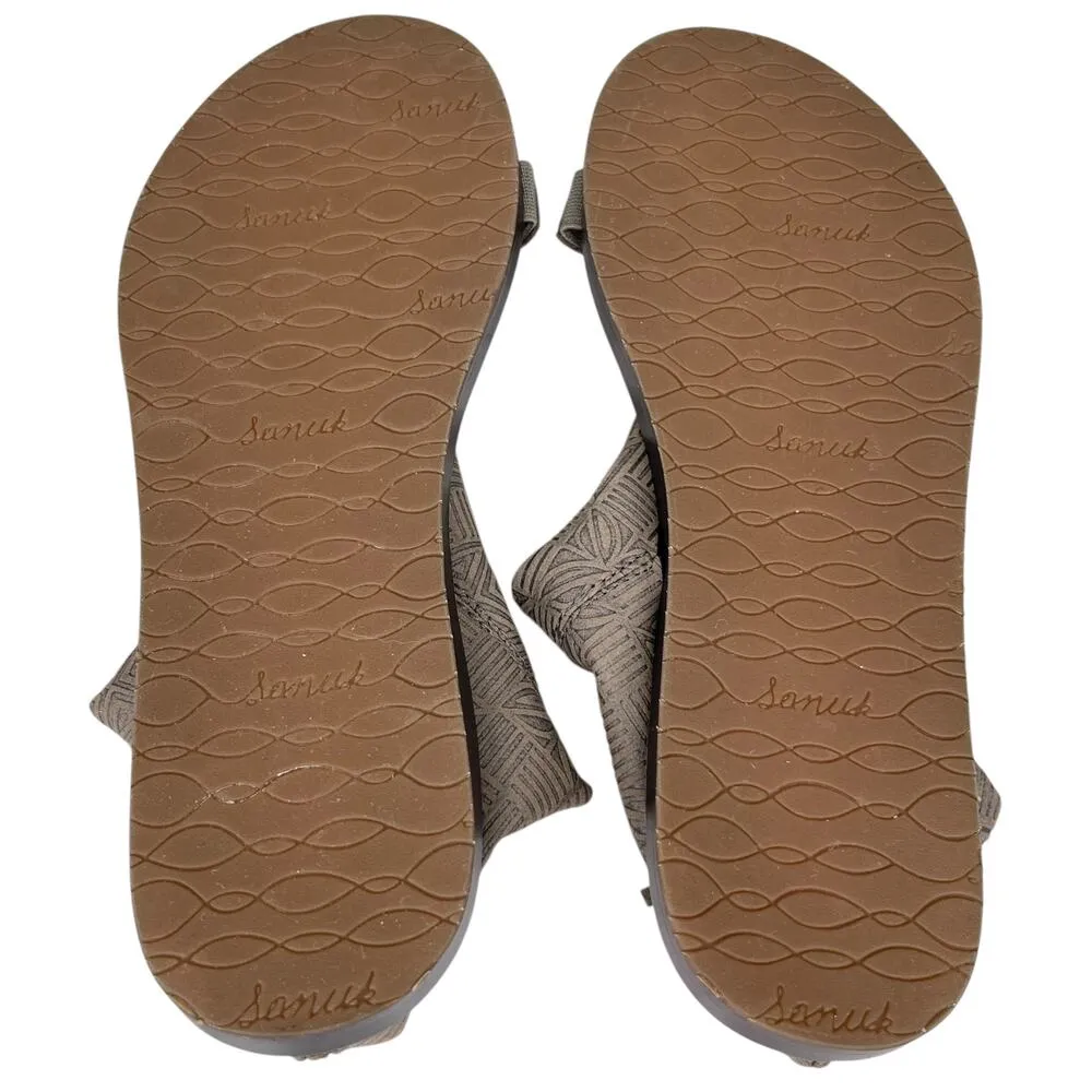 Sanuk Yoga Dawn T-Strap Sandals Brindle Taupe 9 - Image 5