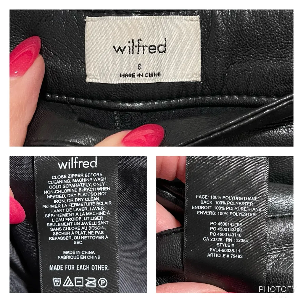 Aritzia Wilfred Vegan Leather Melina Crop Pant Black 8 - Image 15