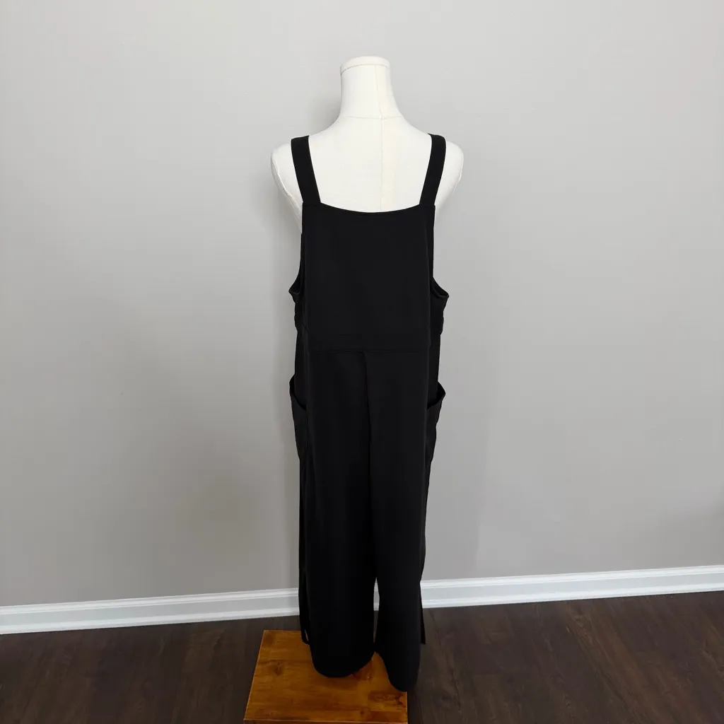 Halara Jumpsuit Overalls Wide Leg Cargo Pockets Stretch Travel Lounge Black - Image 9