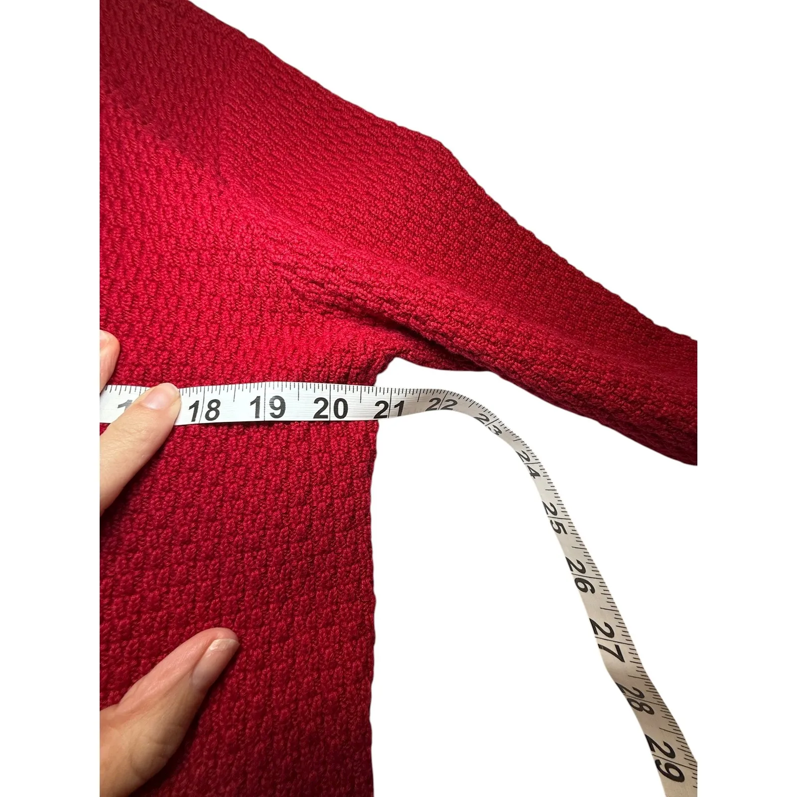 Talbots Red Double Breasted Knit Button Front Blazer Sweater Jacket Women's M - Image 4