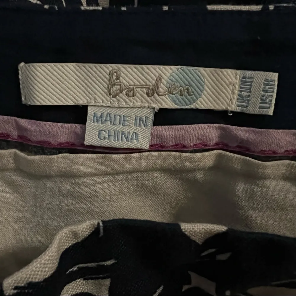 Boden Navy Richmond Circle Print Lined Pencil Skirt Size 6R Cotton Linen Casual. - Image 3