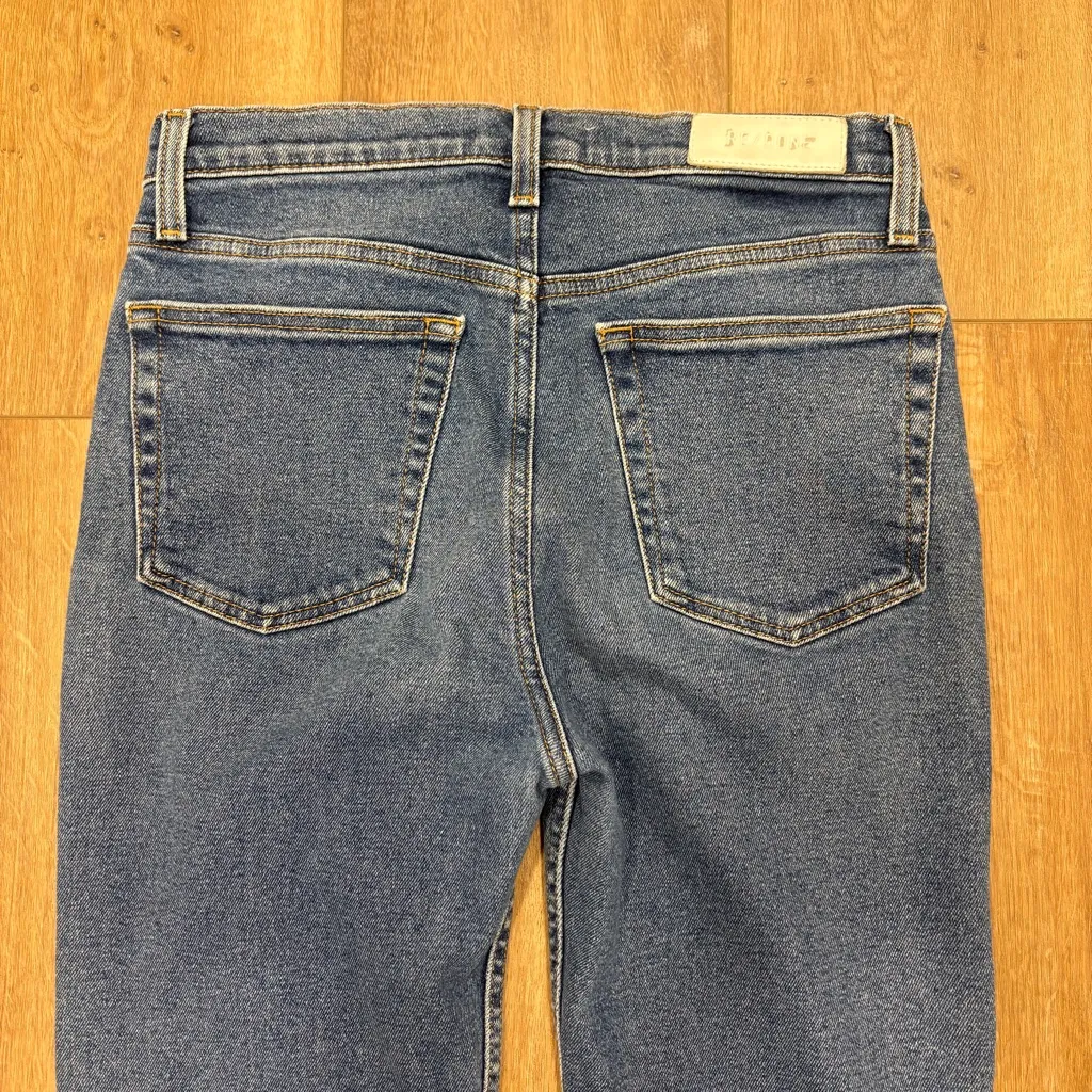 🌟RE/DONE🌟 90S HIGH RISE ANKLE CROP STRETCH JEANS BLUE WASH SZ 28 - Image 9