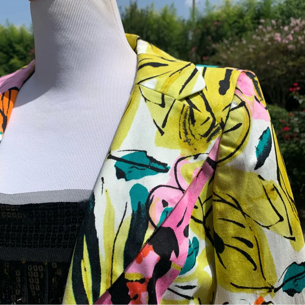 Fabulous Colorful Original Milly of New York Floral Blazer Jacket 6 - Image 14