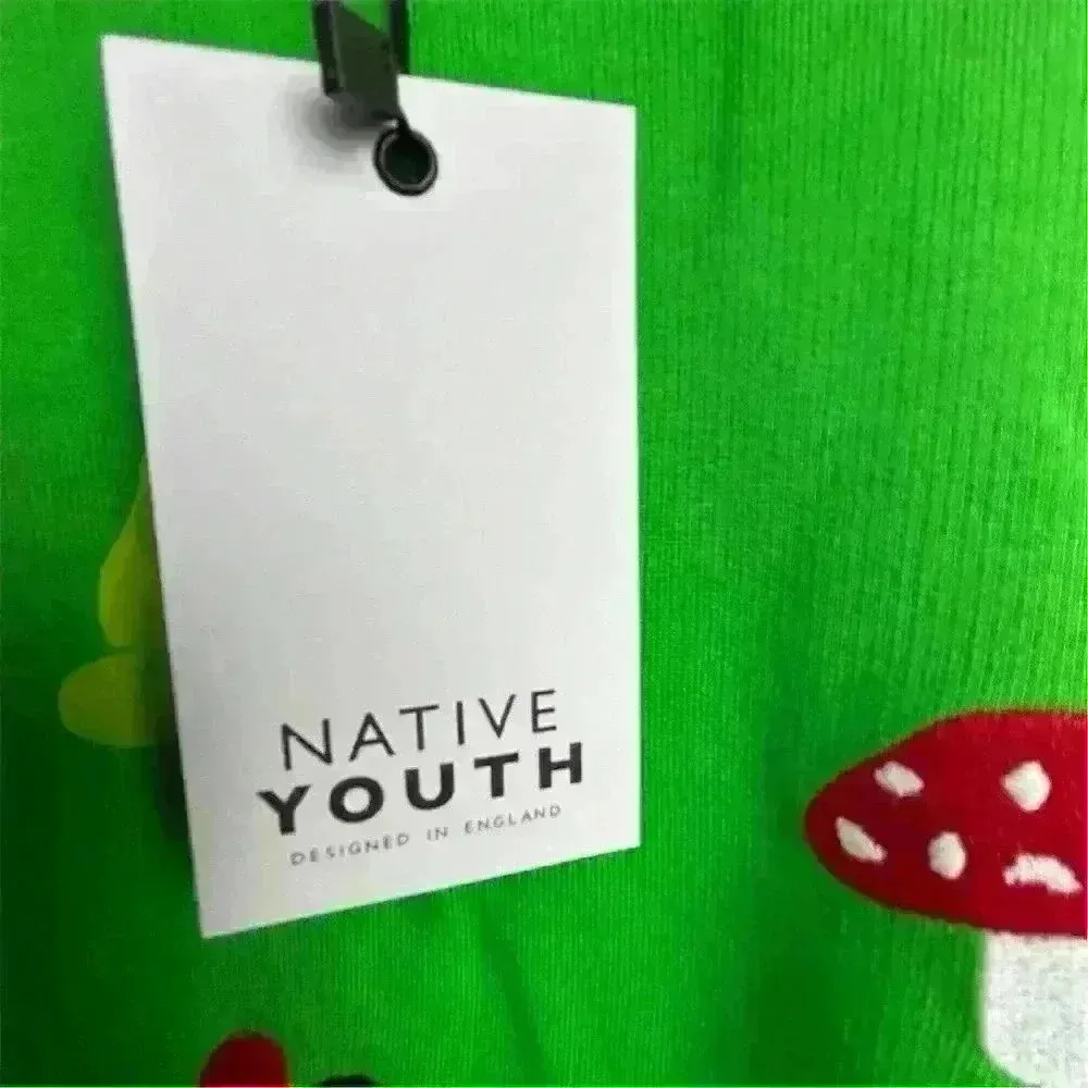 ASOS “Native Youth” Oversized Green Sweatshirt Fox Panda Embroidery Adult Small - Image 6