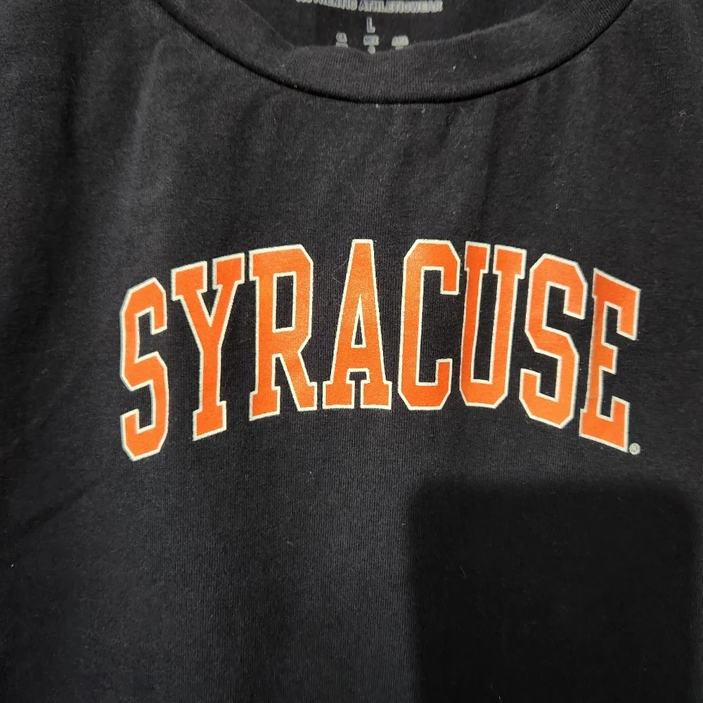 Champion Womens Cropped Tank Syracuse Navy Orange Running Shirt Large College - Image 3