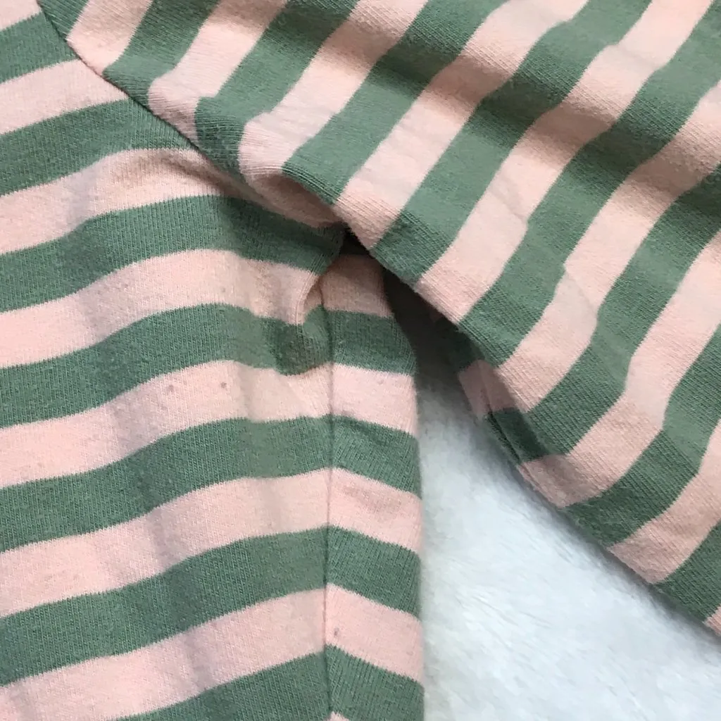 Matilda Jane Off The Grid Long Sleeve Tunic Top‎ Pink Green Stripes Women's M - Image 9