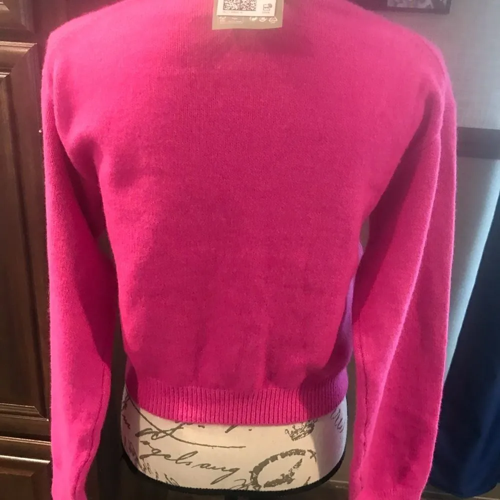 H&M Embroidery Couleurs Pink Long Sleeve Sweater XS - Image 8