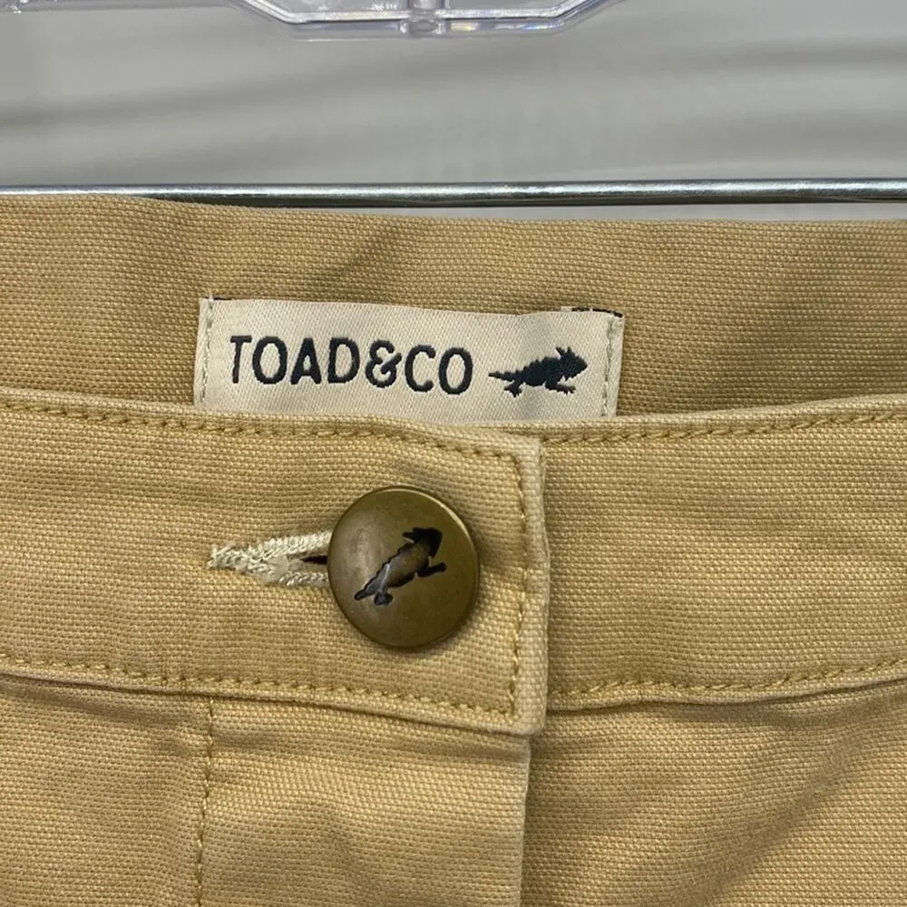 TOAD&CO cotton stretch front button khaki mini skirt Gorpcore everyday Y2K Tan Size 2 - Image 3