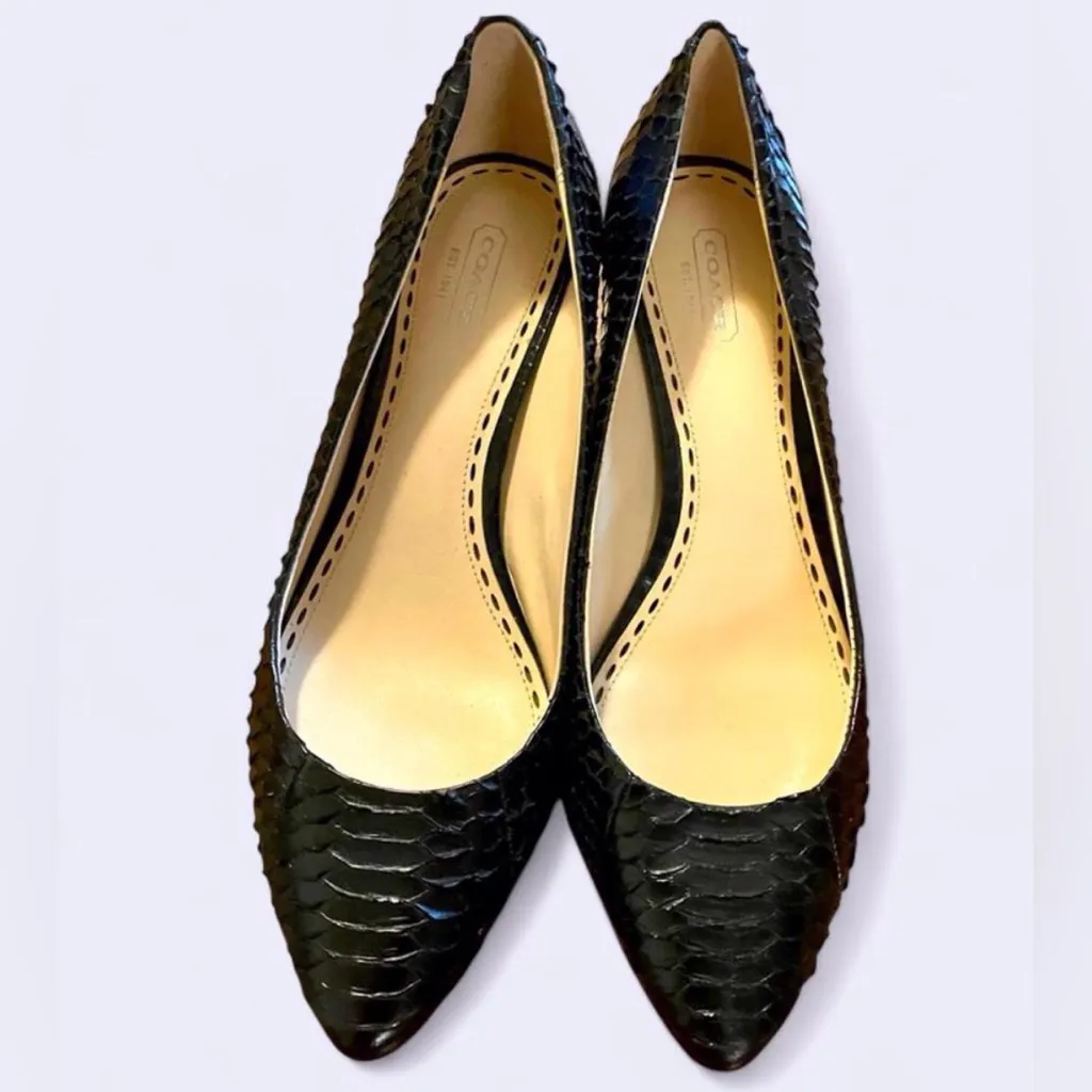 COACH snakeskin kitten heels Size 9B - Image 2