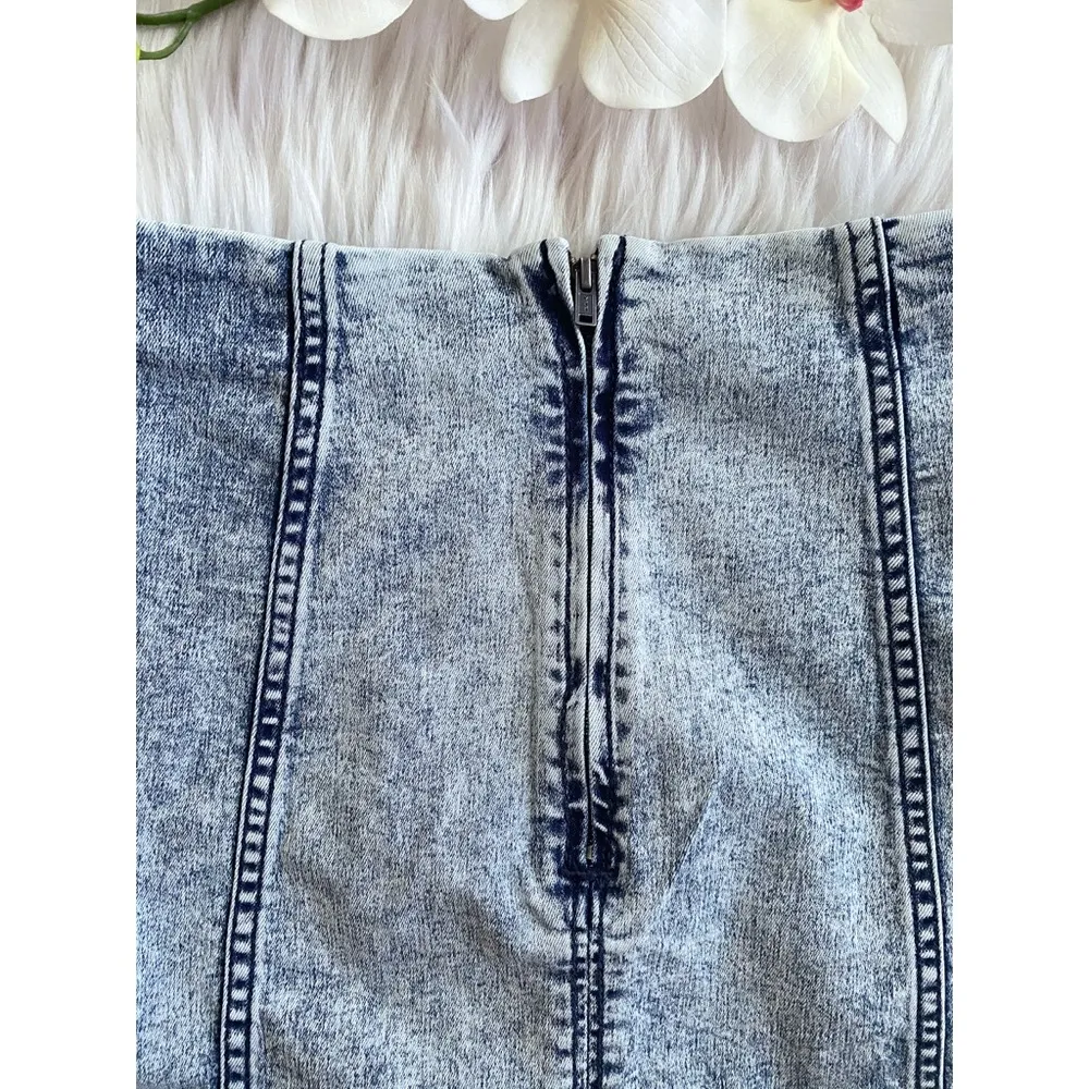NWT Free People Modern Femme Acid Wash Denim Skirt - Image 8