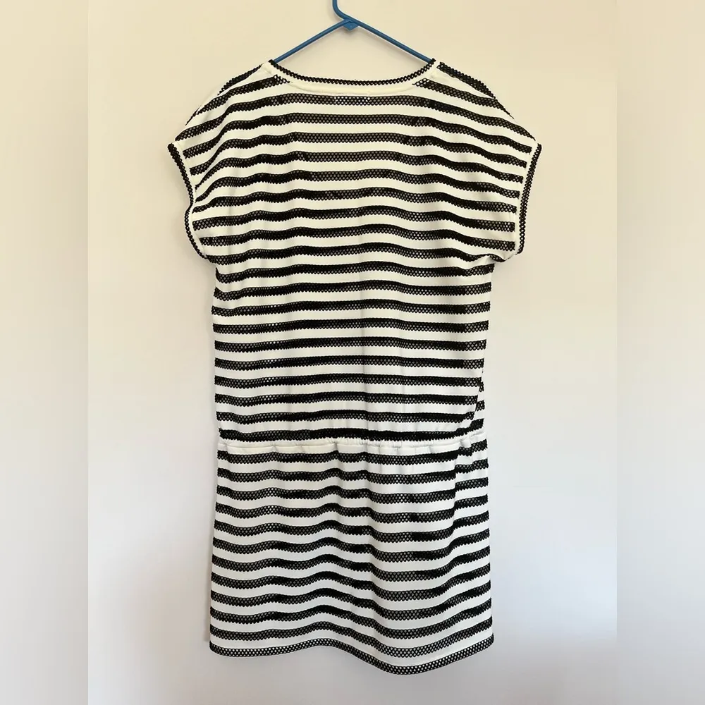 Calvin Klein  White/Black Mesh Stripe Beach Swim Coverup Size S/M Resortwear - Image 3