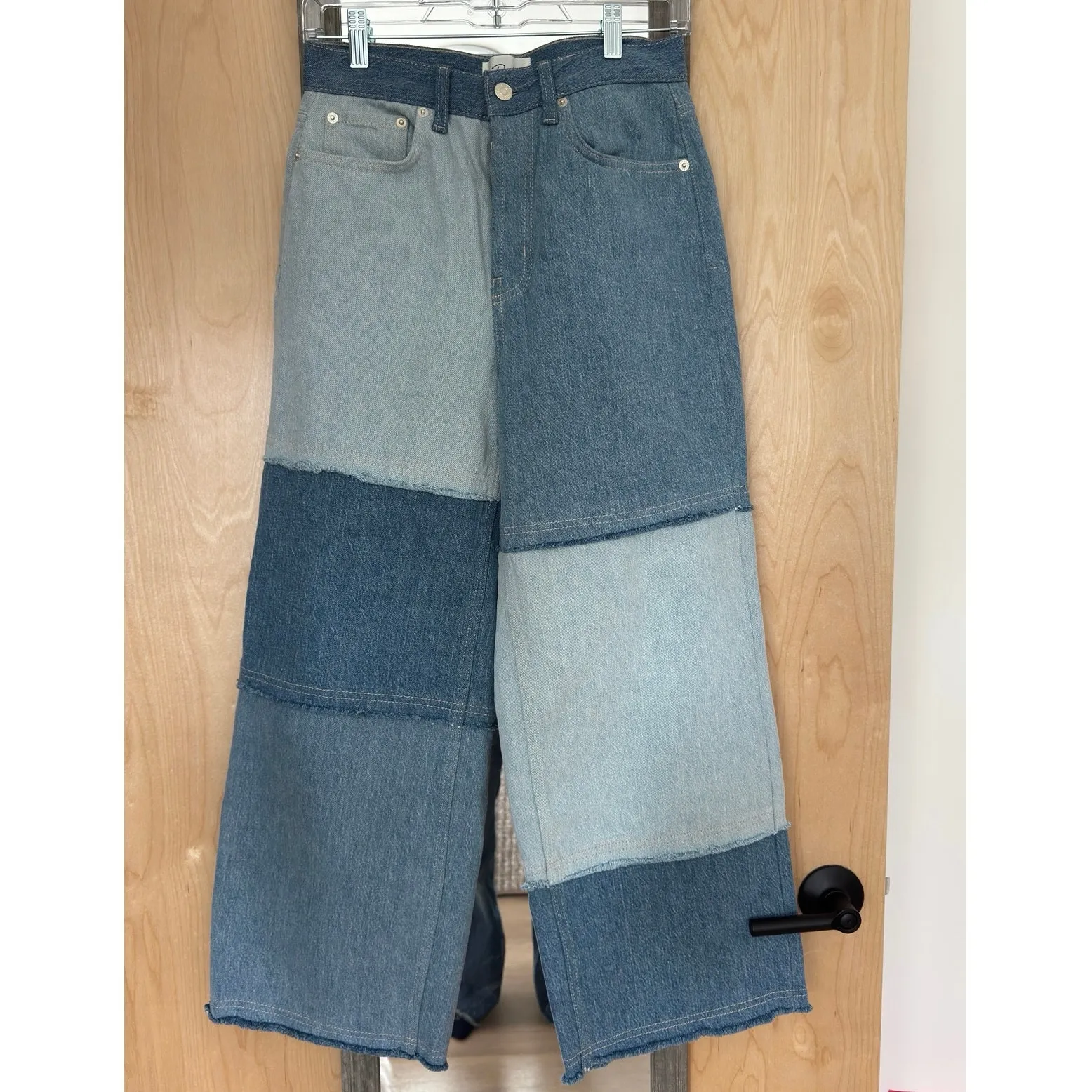 Rails The Getty Crop Patchwork Light Indigo Blue Jeans Size 27 - Image 2