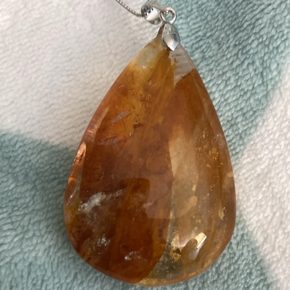 Golden Healer Crystal Necklace. NWOT on 18” Long 925 Silver Chain. Great colors - Image 3