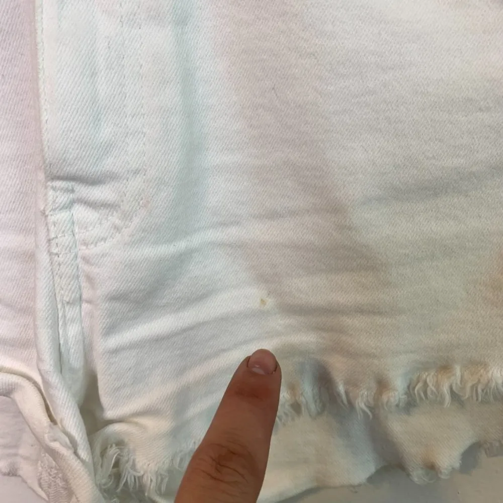 Zara White Denim High Waisted Shorts - Image 6