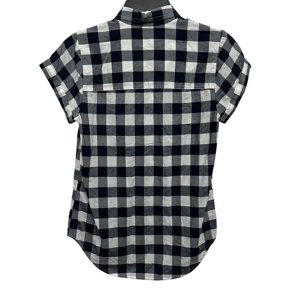 J. Crew Women's XS Tops Merchatile Gingham Plaid Popover Short Sleeve Cowgirl - Image 2