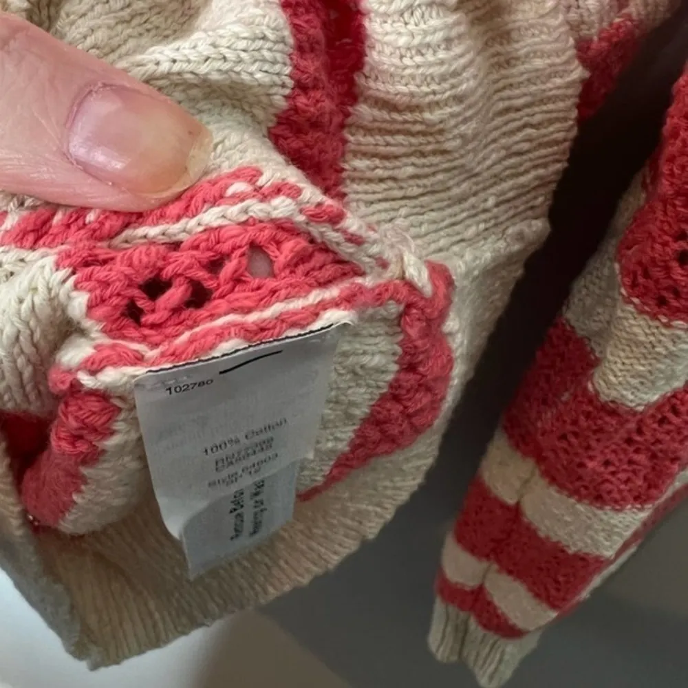 Madewell Wallace Prism Open Coral Sweater 100% cotton long sleeve sweater XS - Image 8