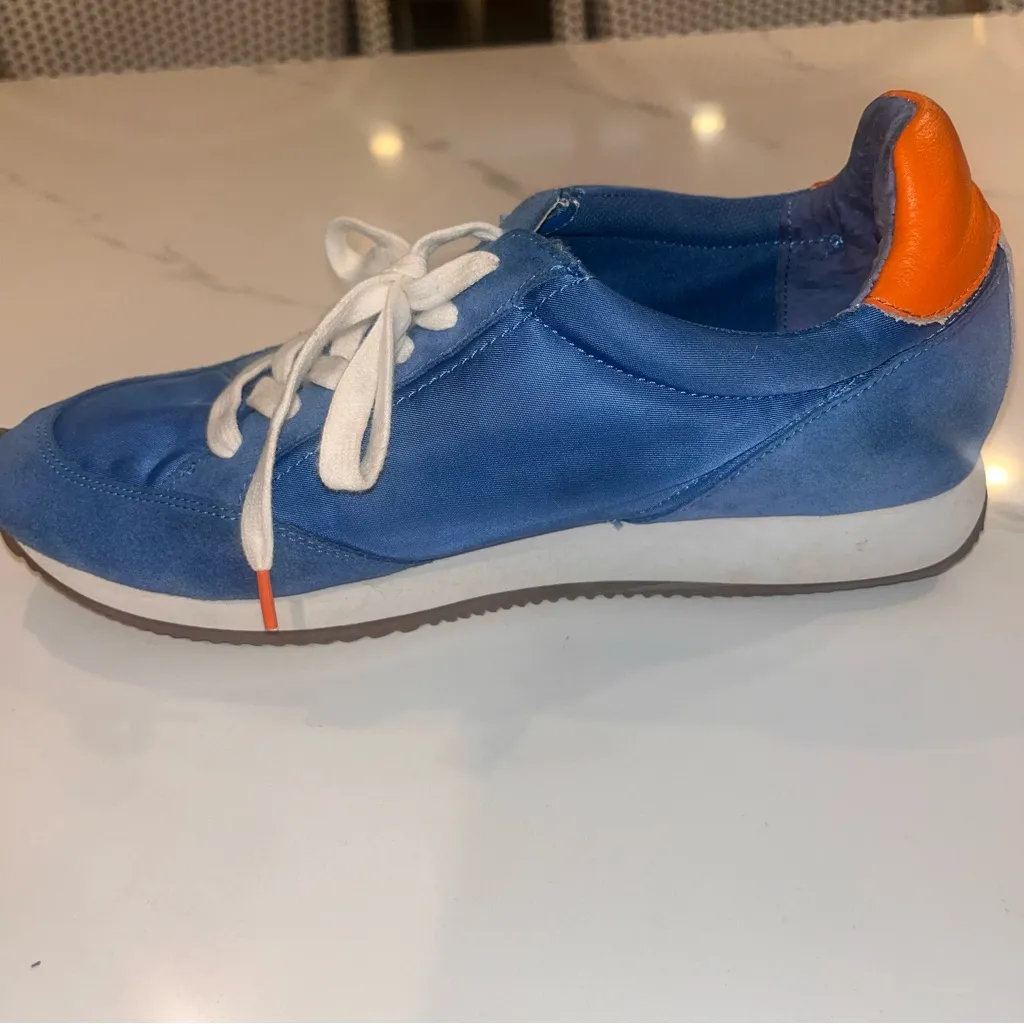 Birdies Roadrunner Sneaker Suede Shoes In Aquamarine Blue/Orange Woman’s 8.5 - Image 8