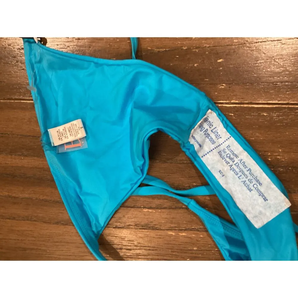 B Swim by Elizabeth Turner Jackie Drawstring Side Vivid Blue Bikini Bottom Small - Image 7