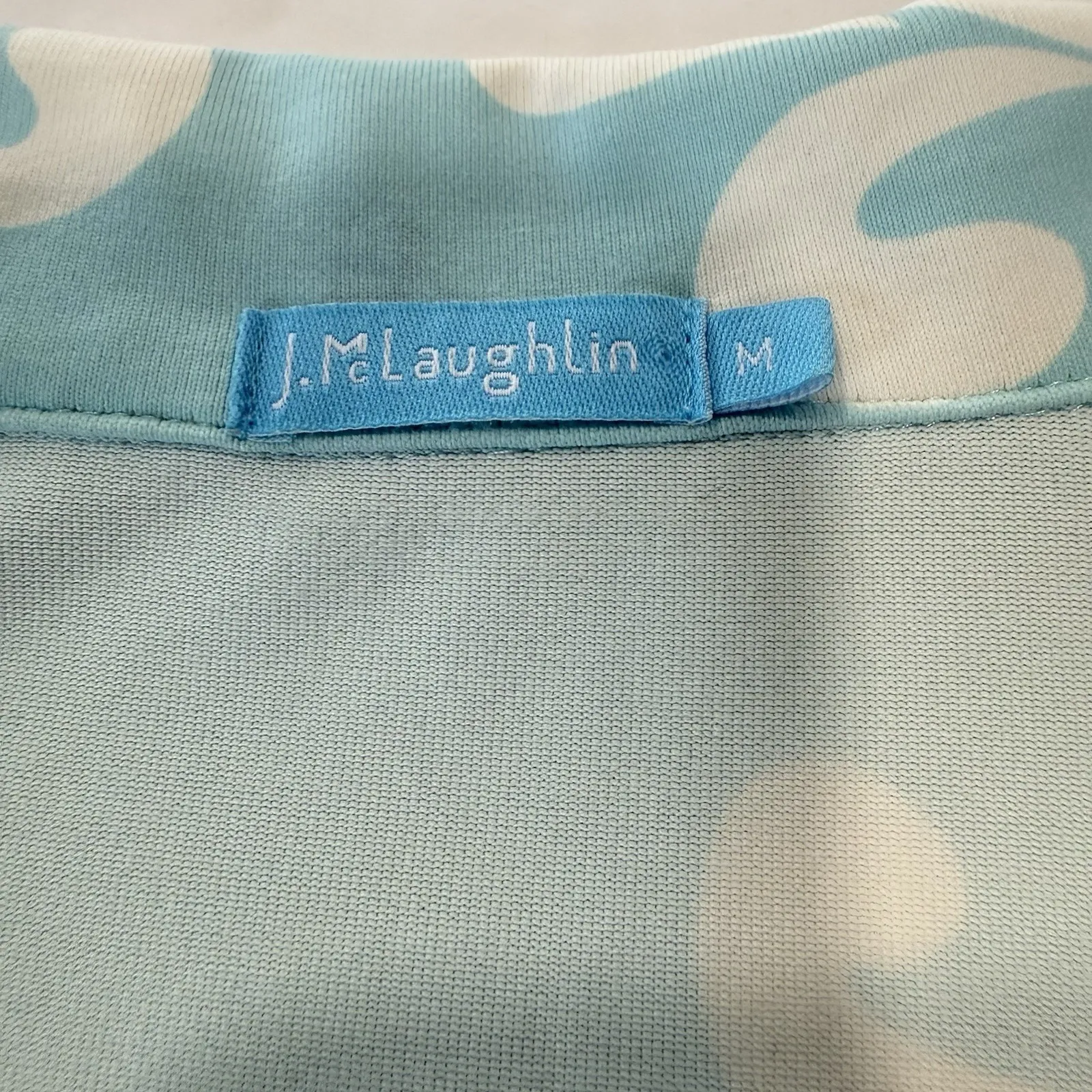 J. McLaughlin Blue Catalina Cloth 3/4 Sleeve Stretch Cadence Dress Size MEDIUM - Image 9