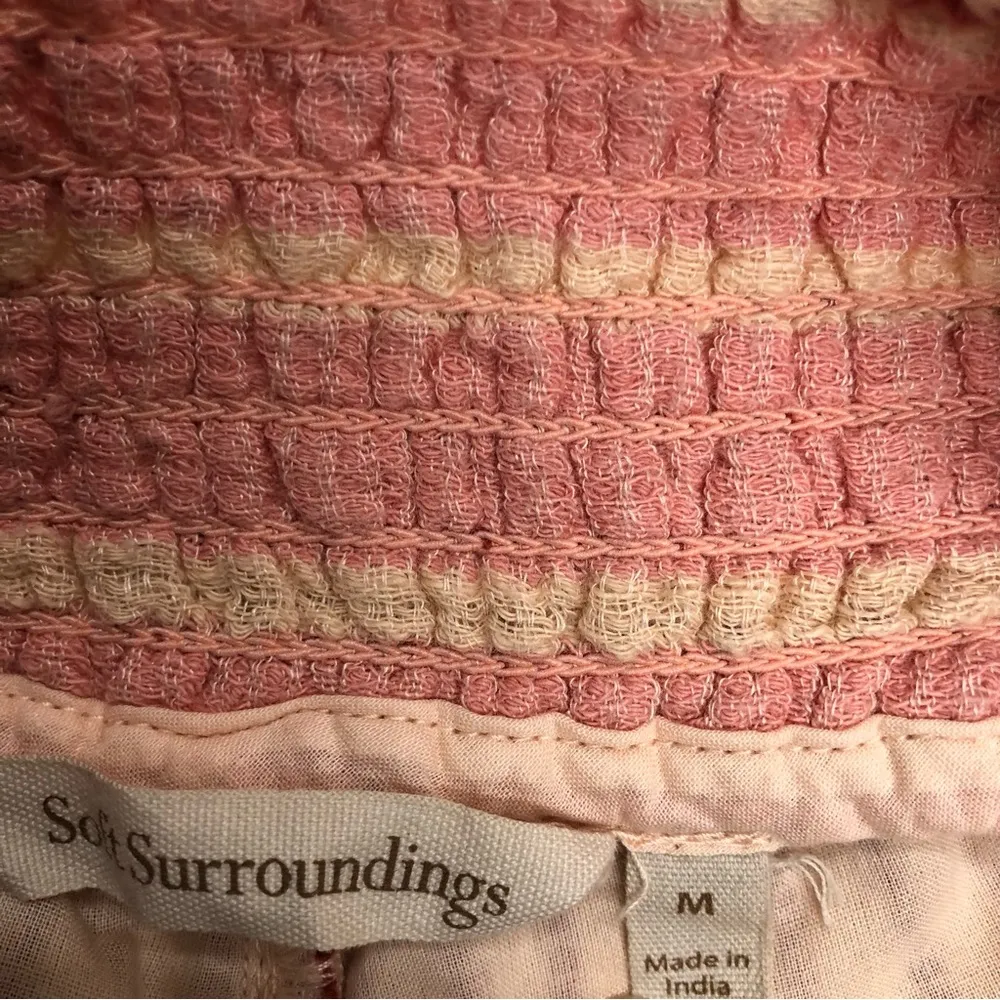 Soft Surroundings embroidered women’s medium wide leg tassels boho pull on pants - Image 3