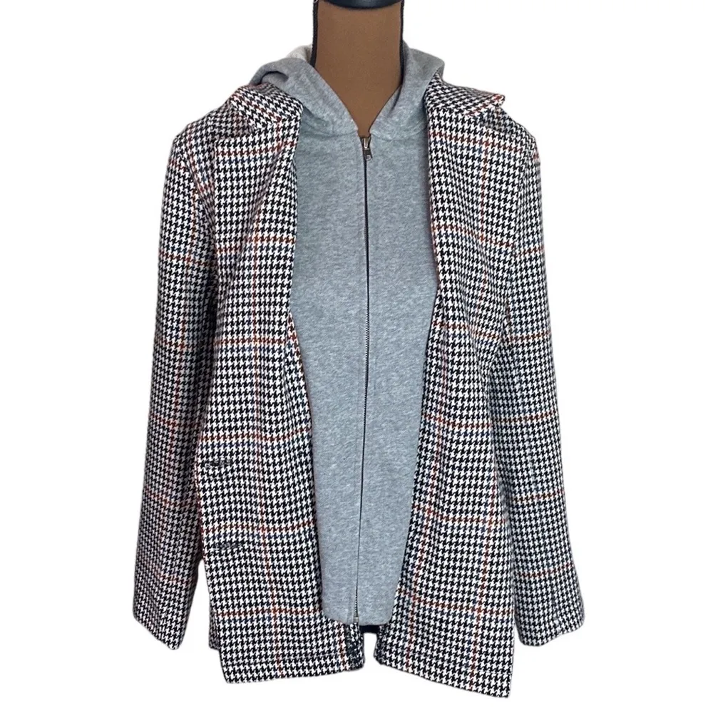 Mystree hooded layered houndstooth double breasted blazer size S - Image 38