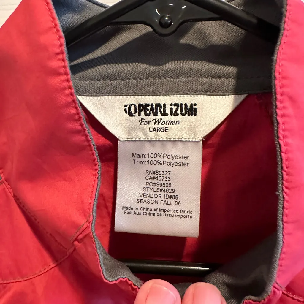 Pearl Izumi Cycling Full Zip Women's Red Gray Mesh Vest Large - Image 2